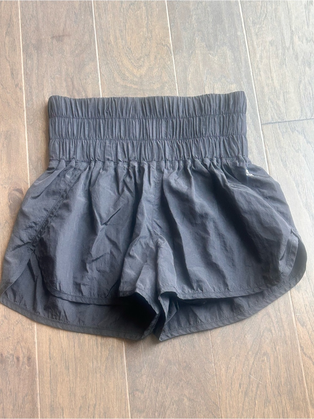 FP Movement Free People Womens High-Waisted Black Smocked Waist Shorts Small